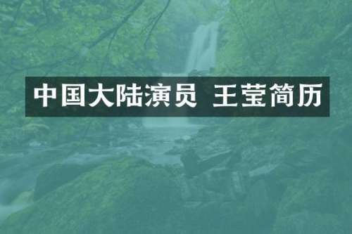 中国大陆演员 王莹简历