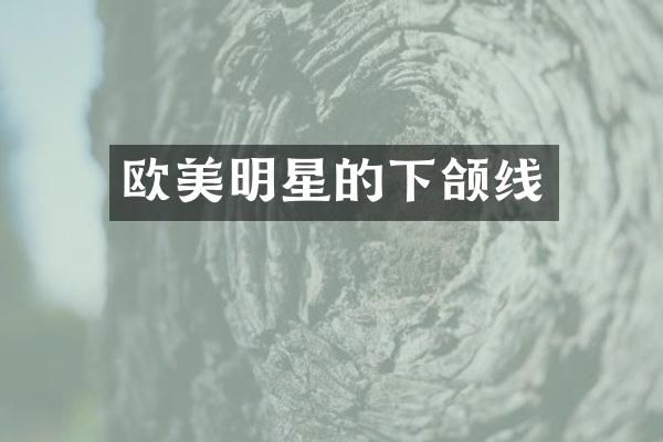 欧美明星的下颌线