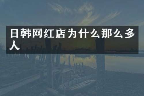 日韩网红店为什么那么多人