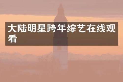 大陆明星跨年综艺在线观看