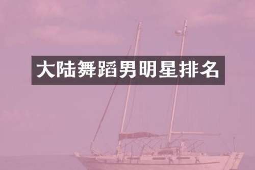 大陆舞蹈男明星排名