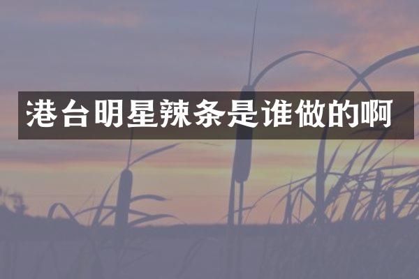 港台明星辣条是谁做的啊