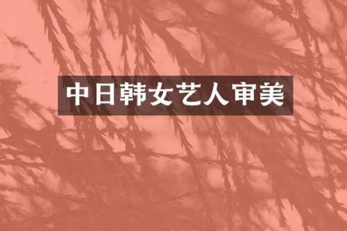 中日韩女艺人审美