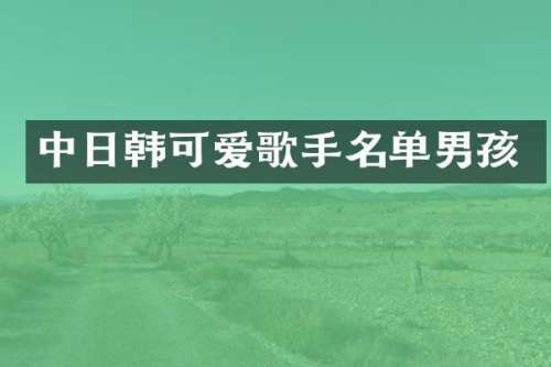 中日韩可爱歌手名单男孩