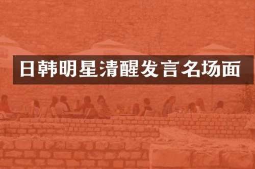 日韩明星清醒发言名场面
