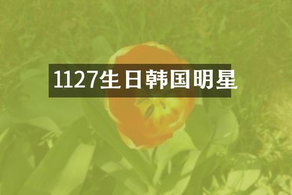 1127生日韩国明星