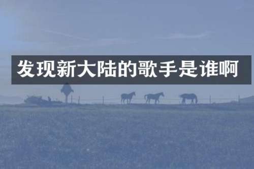 发现新大陆的歌手是谁啊