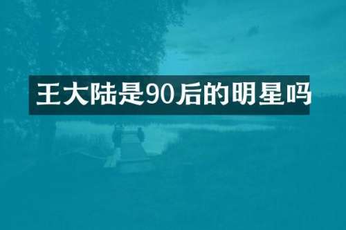 王大陆是90后的明星吗