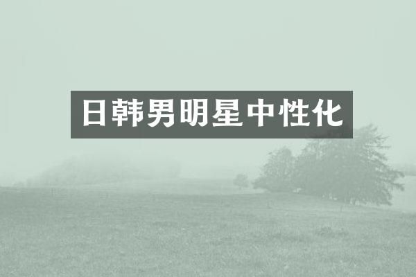 日韩男明星中性化