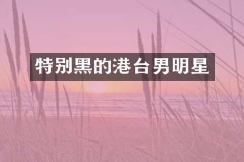 特别黑的港台男明星