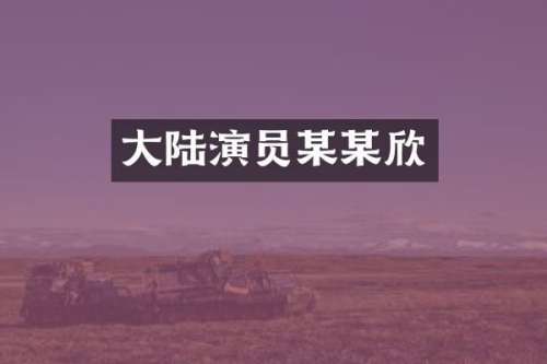 大陆演员某某欣