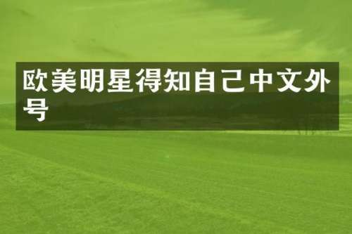 欧美明星得知自己中文外号