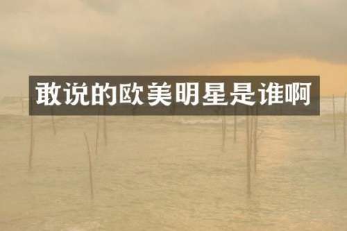 敢说的欧美明星是谁啊