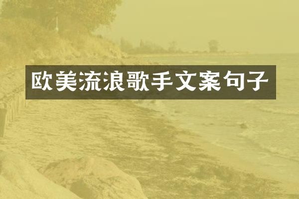 欧美流浪歌手文案句子