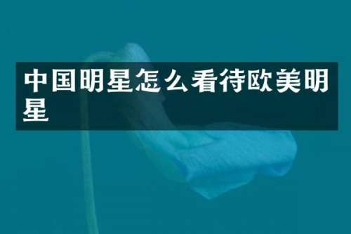 中国明星怎么看待欧美明星