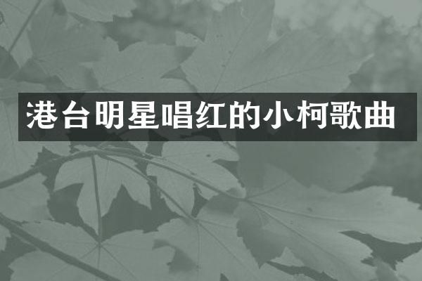 港台明星唱红的小柯歌曲