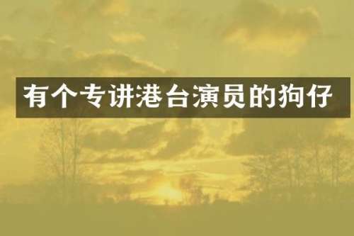 有个专讲港台演员的狗仔