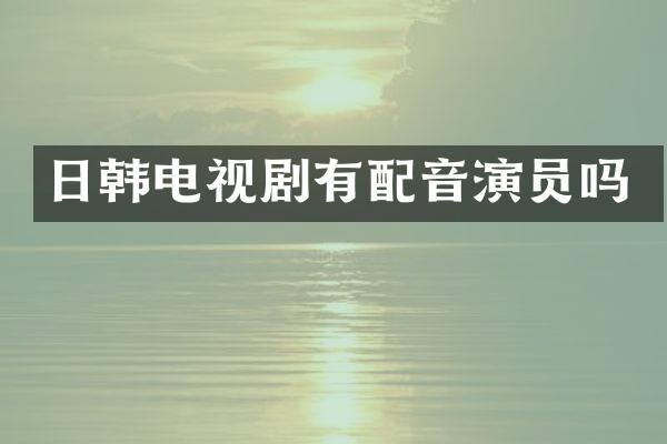 日韩电视剧有配音演员吗