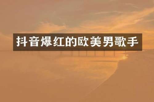 抖音爆红的欧美男歌手