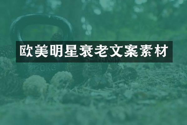 欧美明星衰老文案素材