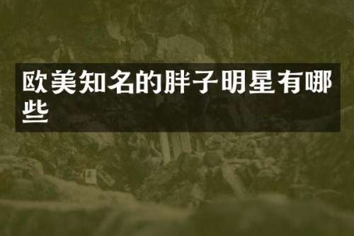 欧美知名的胖子明星有哪些