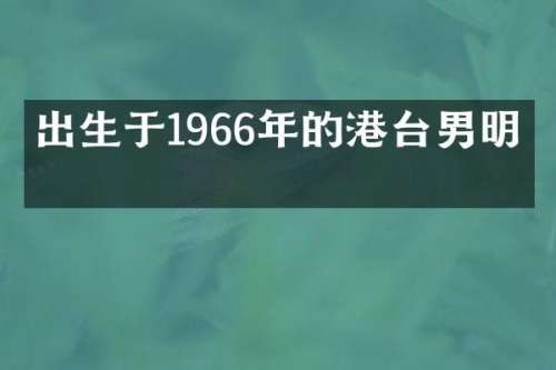 出生于1966年的港台男明星