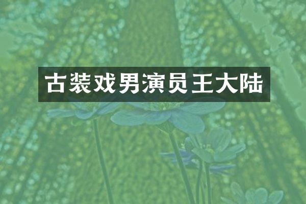 古装戏男演员王大陆
