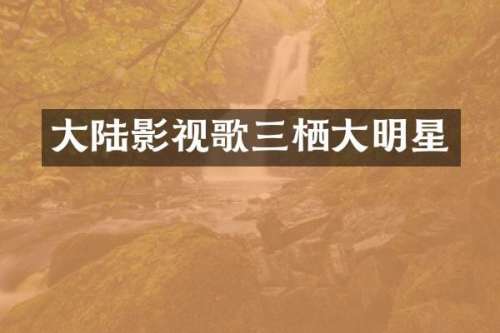 大陆影视歌三栖大明星