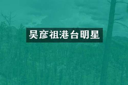 吴彦祖港台明星