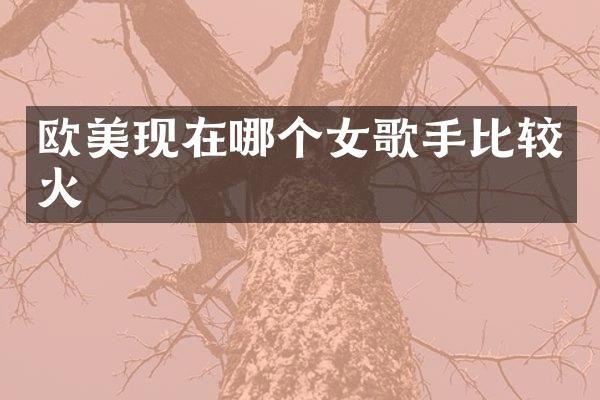 欧美现在哪个女歌手比较火