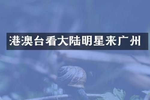 港澳台看大陆明星来广州