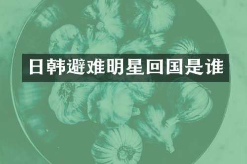 日韩避难明星回国是谁