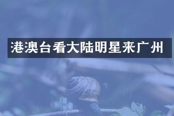 港澳台看大陆明星来广州