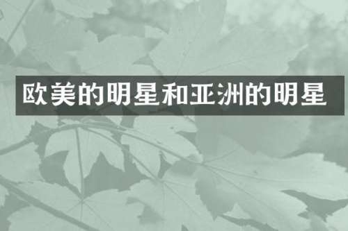 欧美的明星和亚洲的明星