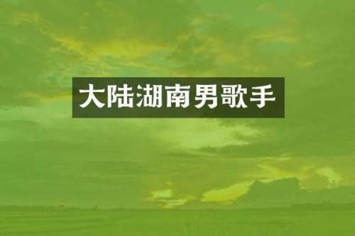 大陆湖南男歌手