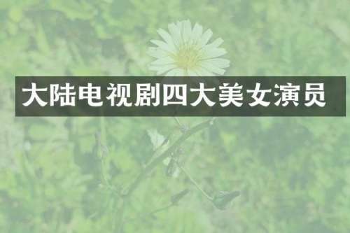 大陆电视剧四大演员
