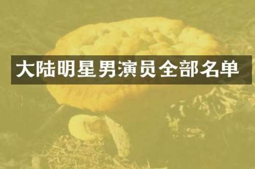 大陆明星男演员全部名单