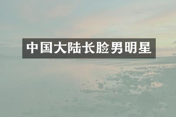 中国大陆长脸男明星