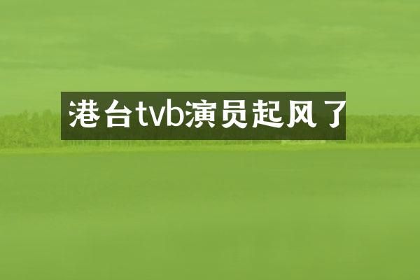 港台tvb演员起风了
