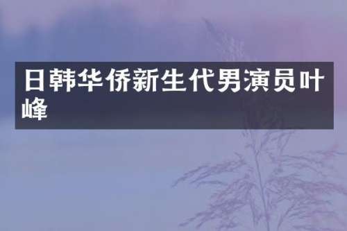 日韩华侨新生代男演员叶峰