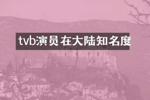 tvb演员在大陆知名度