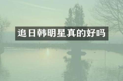 追日韩明星真的好吗
