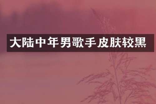 大陆中年男歌手皮肤较黑