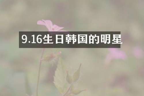 9.16生日韩国的明星