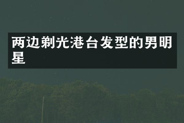 两边剃光港台发型的男明星
