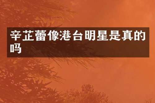 辛芷蕾像港台明星是真的吗