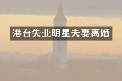 港台失业明星夫妻离婚