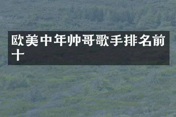 欧美中年帅哥歌手排名前十