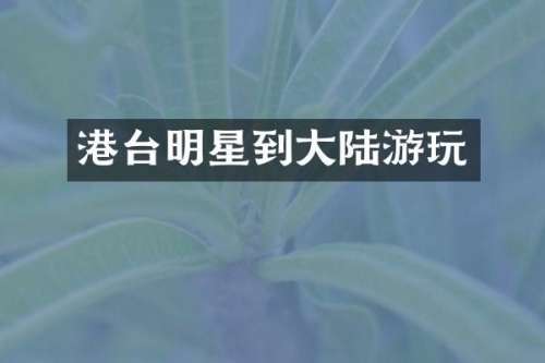 港台明星到大陆游玩