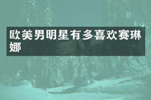 欧美男明星有多喜欢赛琳娜